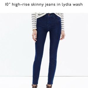 Madewell 10” high riser skinny jeans size 24